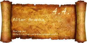 Alter Aranka névjegykártya